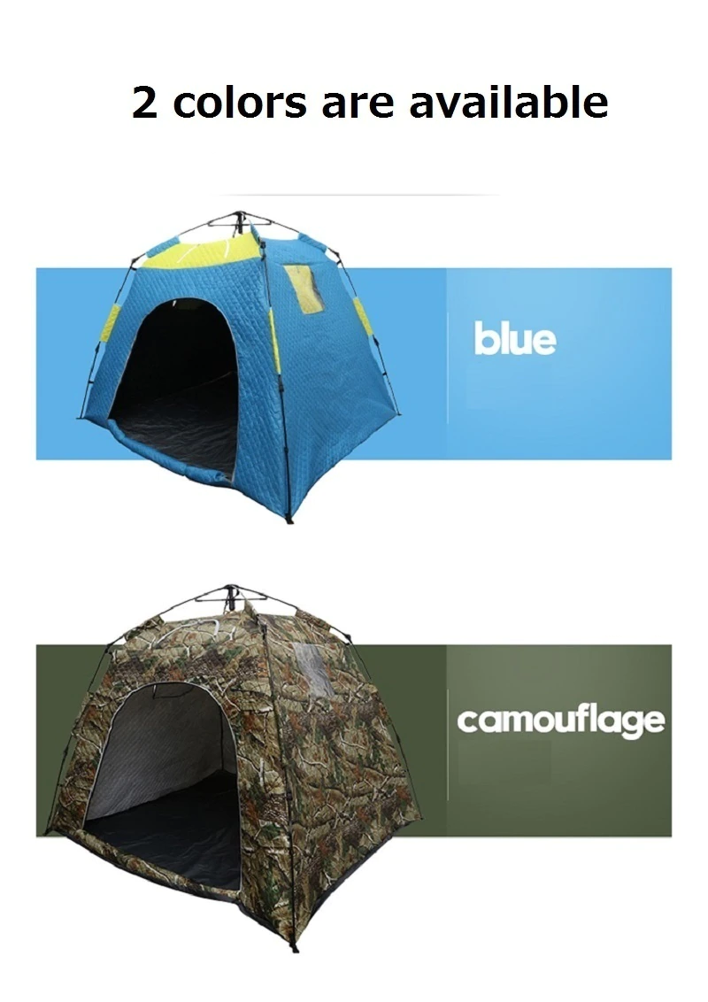Cheap Goat Tents Winter Ice Fishing Tent Thickened Keep Warm Cotton Tent Outdoor Fully Automatic Quick Open Camping Tent 1.7 M Height Big Space Tents 